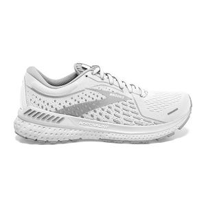 Brooks Adrenaline GTS 21 Road Running Shoes - Womens, White/Grey/Silver | IE-NSO760549